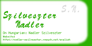 szilveszter nadler business card